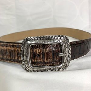 Brighton’s B6208 Brown Belt Silver Buckle | M30